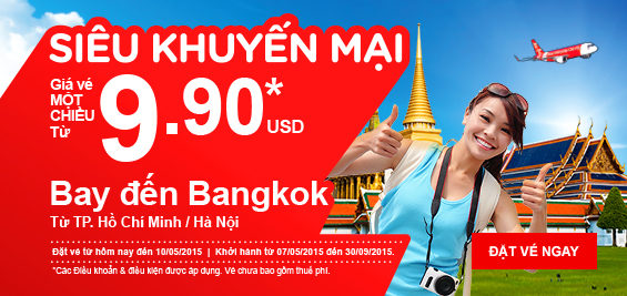 Vé máy bay giá rẻ - Air Asia siêu khuyến mãi!